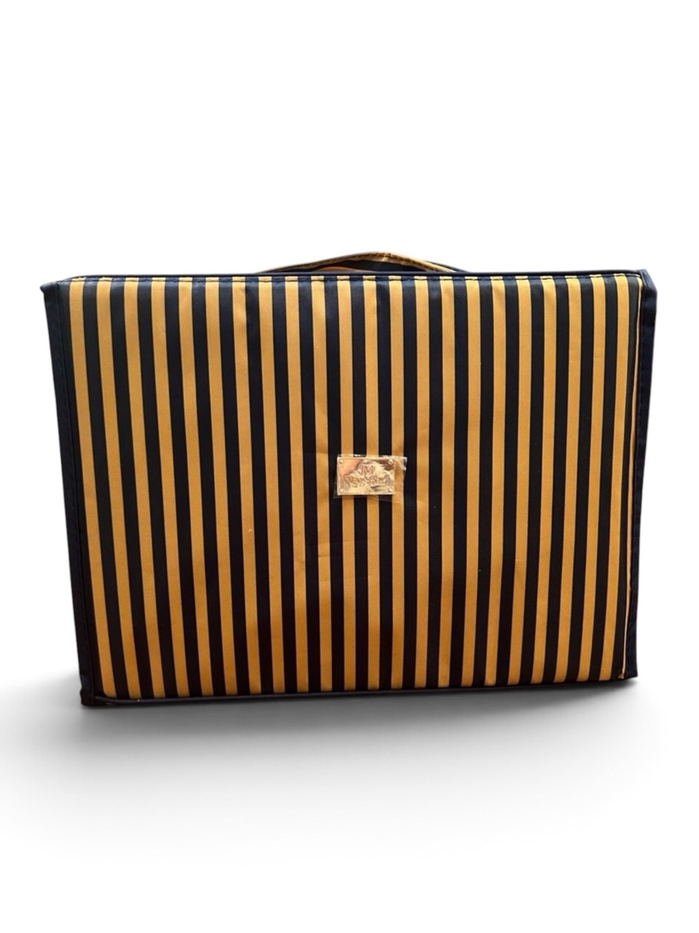 JM New York Large Navy & Gold Cosmetic Toiletry Lingerie Organizer Travel